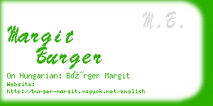 margit burger business card